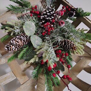 Tobacco Farmhouse Woven Basket Hanging Wall Decor | Pinecone & Berry Greenery